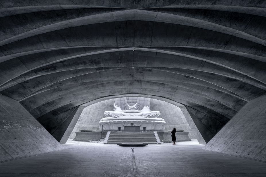 Hong Kong photographer Vincent Wu's image of the Hill of the Buddha at the Makomanai Takino Cemetery in Sapporo, Japan.