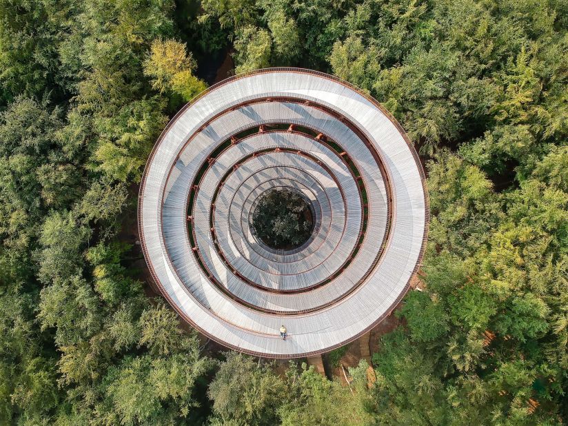 Marco de Groot, from the Netherlands, was shortlisted for his aerial photograph of the Camp Adventure Observation Tower in Denmark.