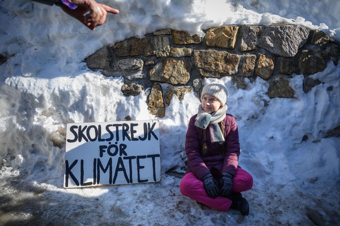 Climate activist Greta Thunberg pictured at the World Economic Forum in Davos, Switzerland last year.