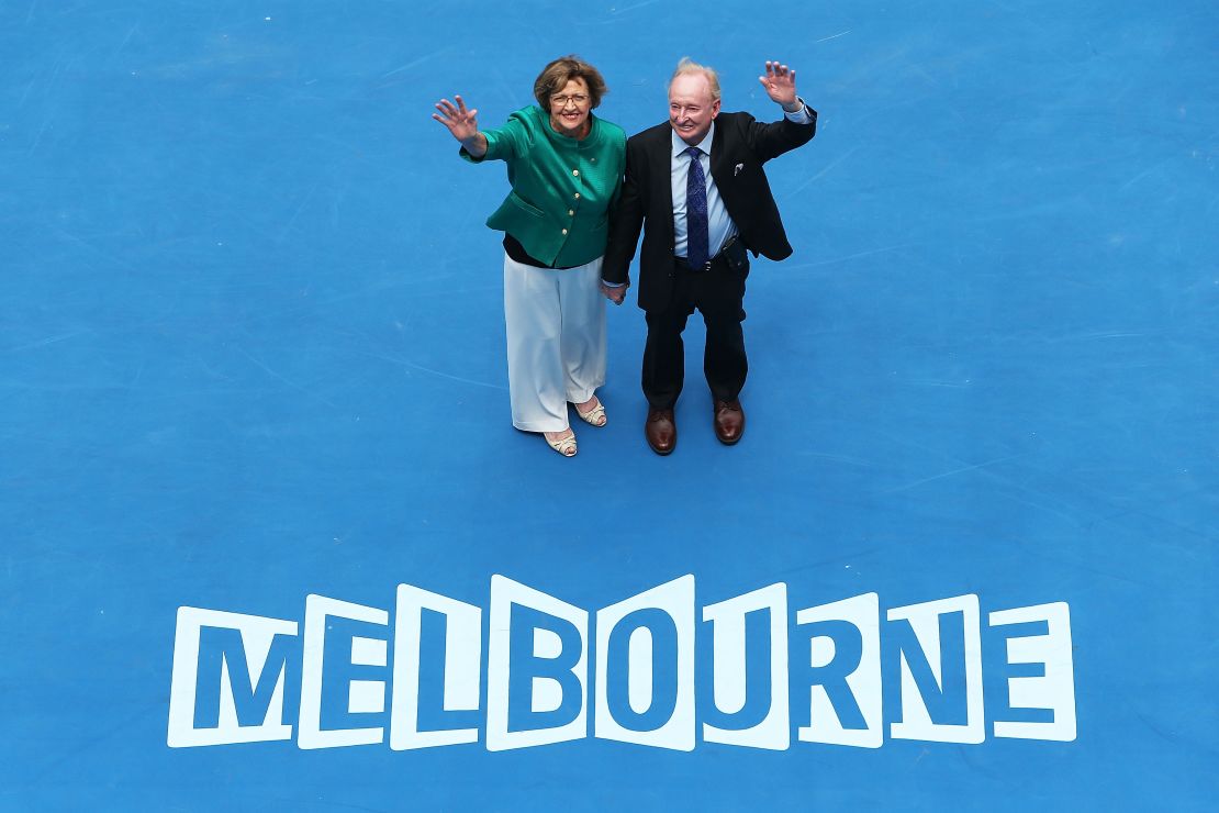 Margaret Court and Rod Laver attend the Australian Open opening ceremony in 2015.