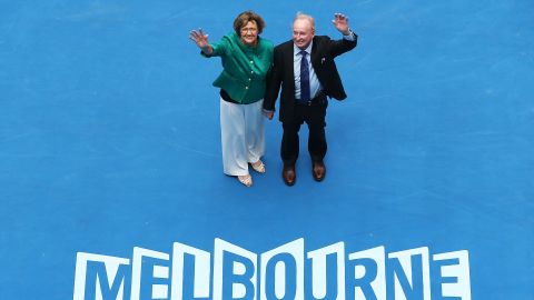 Margaret Court and Rod Laver attend the Australian Open opening ceremony in 2015.