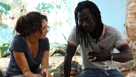 Dominika Kulczyk with Issa Kouyate, founder of Maison de la Gare.