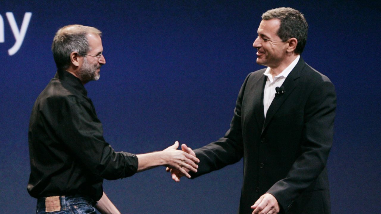 Bob Iger built a working relationship and friendship with Steve Jobs, which led to Disney buying innovative animation studio Pixar. (Paul Sakuma/AP)