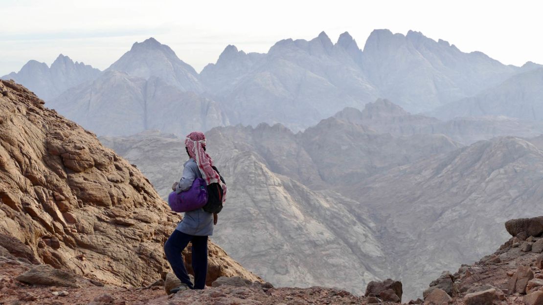 A Bedouin guide of the Maaza in the rugged highlands of Jebel Gattar, one of the highest, most remote massifs on the Red Sea Mountain Trail.