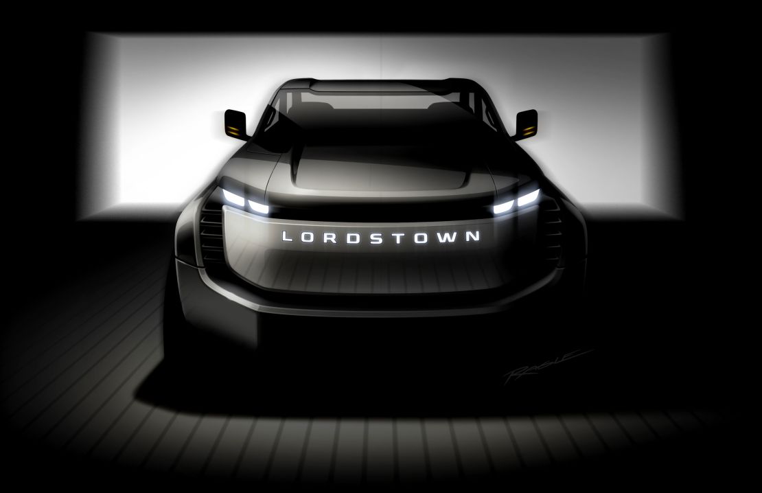 An artist rendering of a planned electric pickup track manufactured by Lordstown Motors.