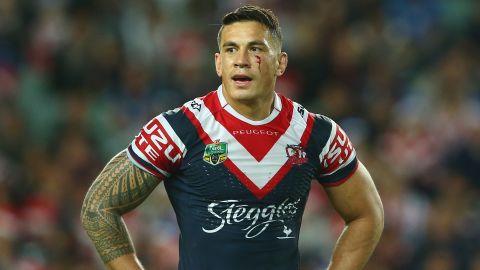 Sonny Bill Williams has made a habit of switching codes in rugby. Here he is representing the Sydney Roosters in Australia's NRL.