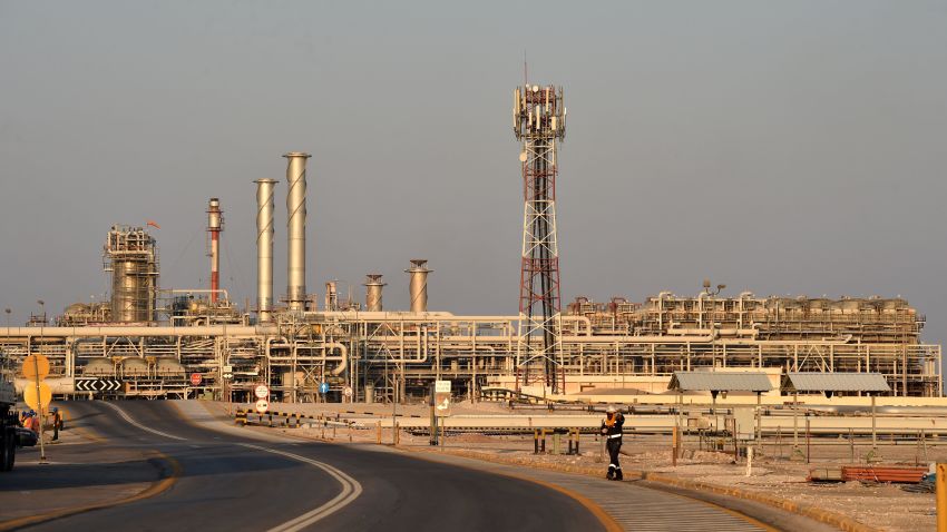 A general view of Saudi Aramco's Abqaiq oil processing plant on September 20, 2019. - Saudi Arabia said on September 17 its oil output will return to normal by the end of September, seeking to soothe rattled energy markets after attacks on two instillations that slashed its production by half. The strikes on Abqaiq - the world's largest oil processing facility - and the Khurais oil field in eastern Saudi Arabia roiled energy markets and revived fears of a conflict in the tinderbox Gulf region. (Photo by Fayez Nureldine / AFP)        (Photo credit should read FAYEZ NURELDINE/AFP via Getty Images)