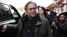 Former White House senior counselor to President Donald Trump Steve Bannon leaves the E. Barrett Prettyman United States Courthouse after he testified at the Roger Stone trial November 8, 2019 in Washington.