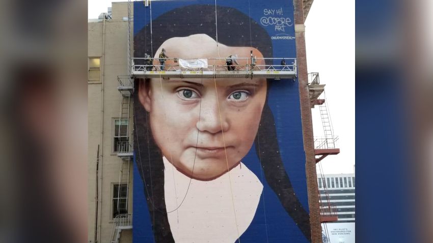 Greta Thunberg mural