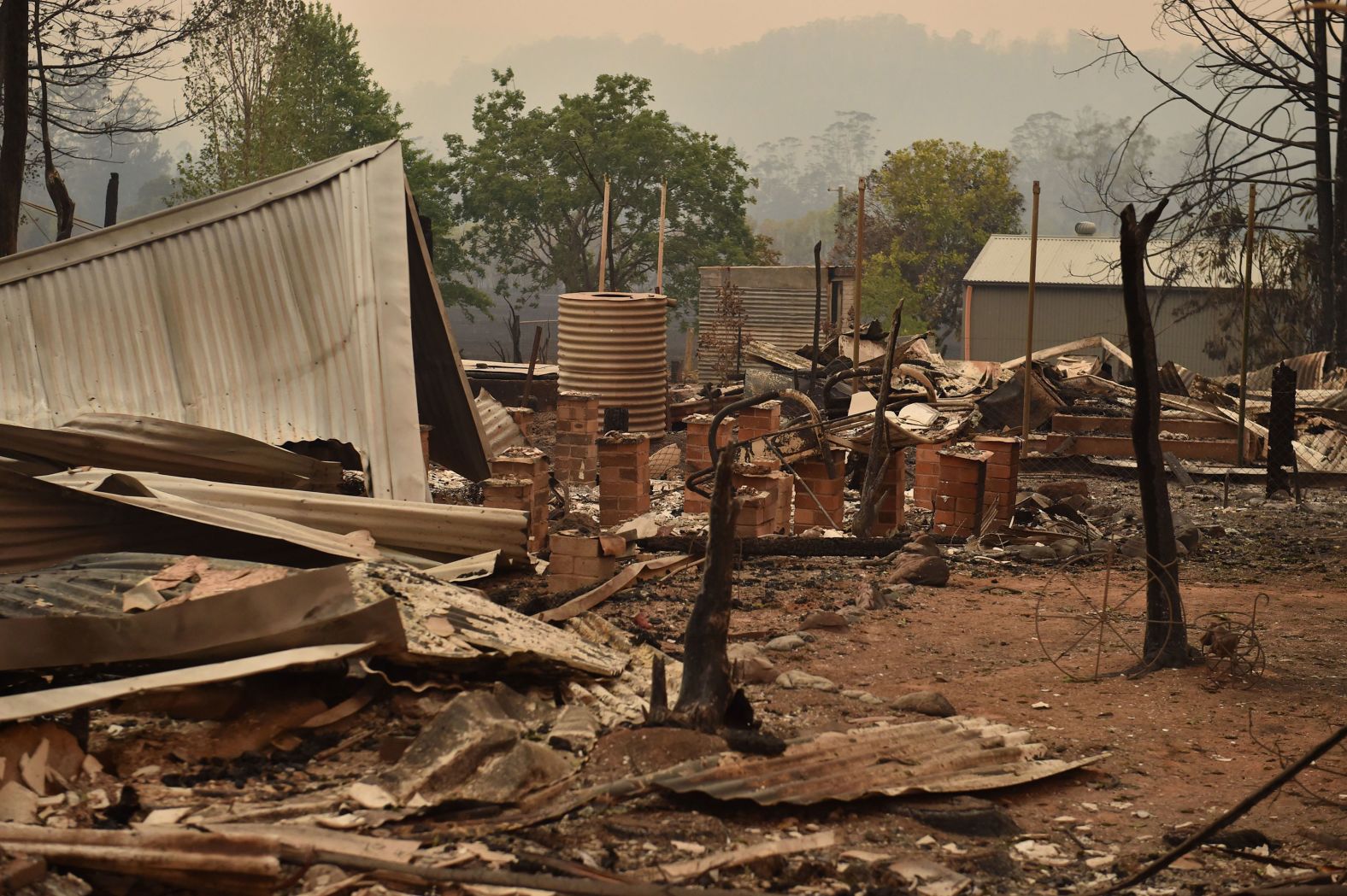 The remains of a property are seen in Bobin on November 9.