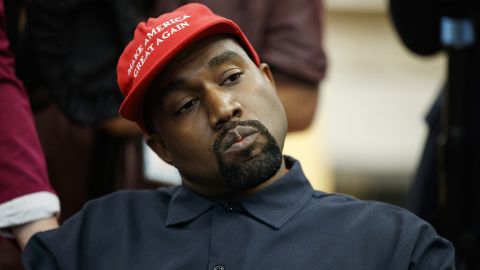 Kanye West attends a meeting in the Oval Office of the White House with President Donald Trump in Washington, D.C., on October 11, 2018. 