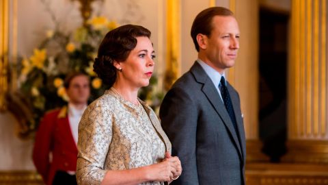 Olivia Colman and Tobias Menzies in 'The Crown'