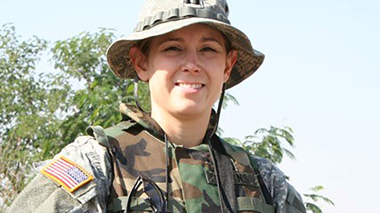 Angela Downs served in the Army during the Iraq War.