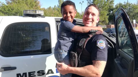 Officer Valdez and Charlie Skabelund.