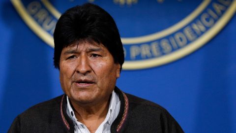 Bolivia's President Evo Morales during a press conference in La Paz, Bolivia, on Sunday, November 10, 2019. 