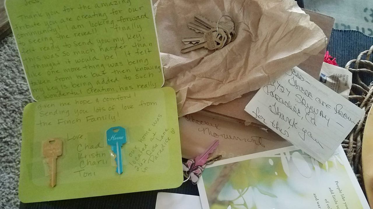 A few of the letters Mercer received from people mailing in their keys.