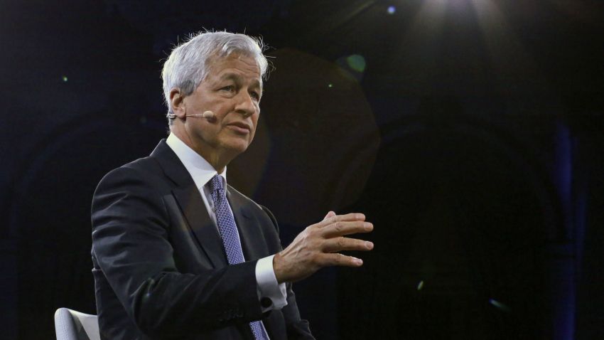 Jamie Dimon, Chairman & CEO of JP Morgan Chase & Co, speaks during the Bloomberg Global Business Forum  in New York on September 25, 2019.