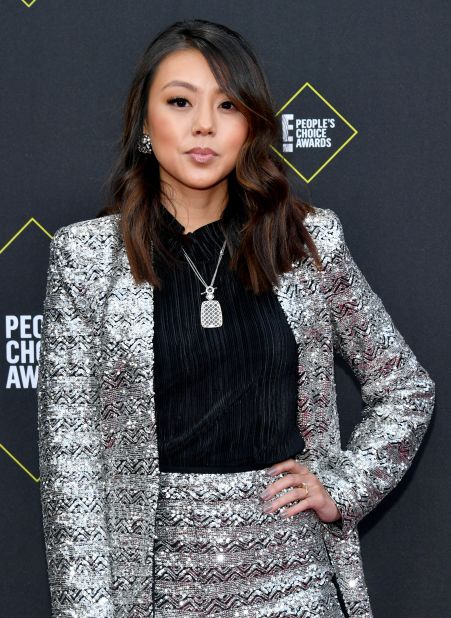 "The Flash" actress Victoria Park was one of a number of stars to sport a sparkling blazer.