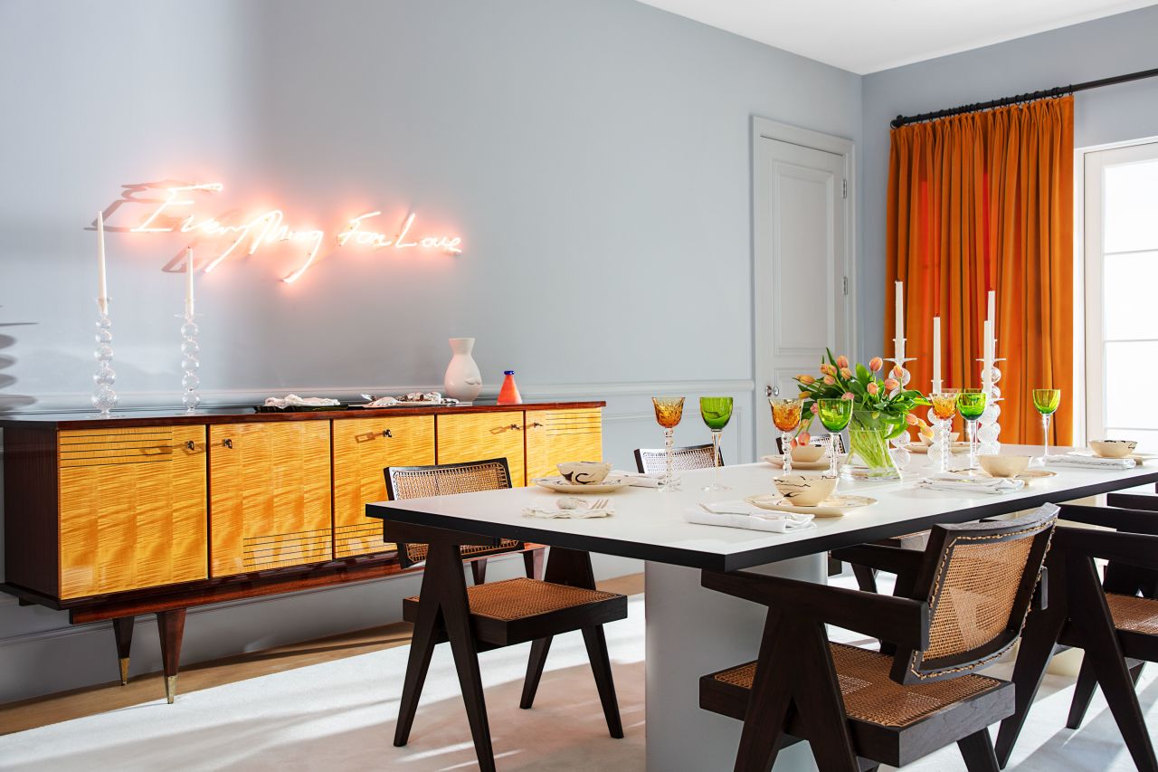 A few rooms are brought alive with injections of colour.