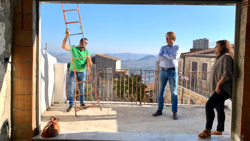 They Bought A 1 Euro House In Italy Here S What Happened Next CNN   191111134636 One Euro Home Buyers Janssen On His Panoramic Terrace In Mussomeli C Patrick Janssenjpg 