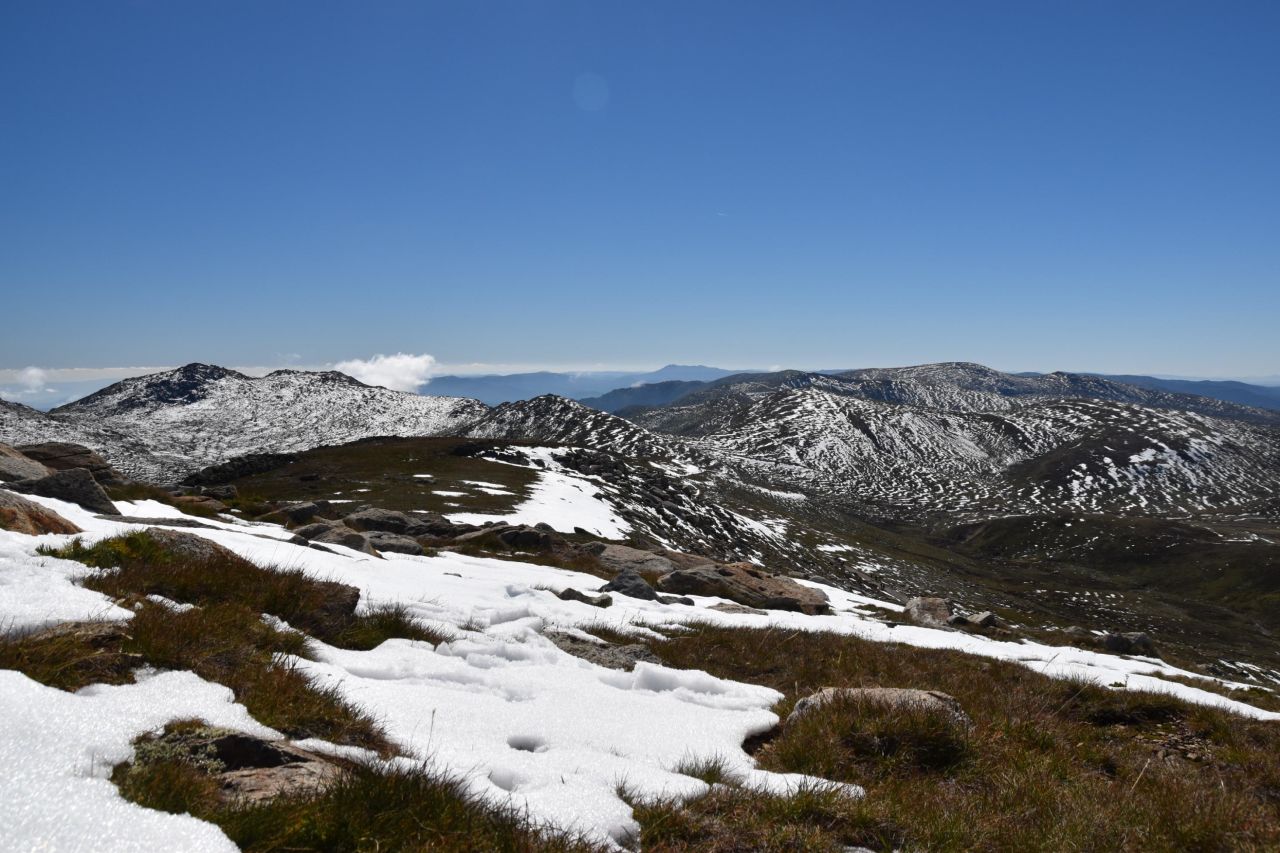 <strong>Mount Kosciuszko in Australia:</strong> Tucked in its namesake national park in the Snowy Mountains in New South Wales, Mount Kosciuszko manages to be both the highest point in mainland Australia and a pleasant walkabout in nice weather. This is a view from the mountaintop.<br />