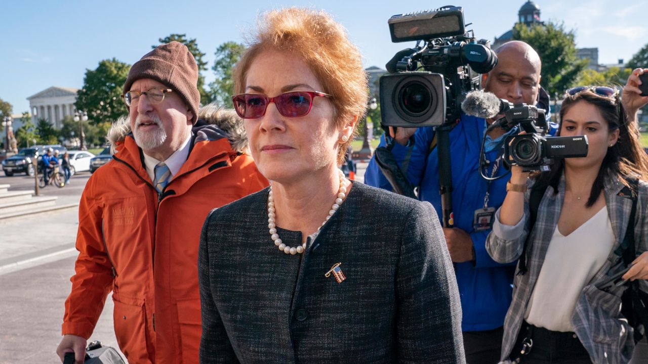 Former US ambassador to Ukraine Marie Yovanovitch, arrives on Capitol Hill on Friday, October 11.
