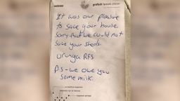 Australia firefighters leave milk note after saving house