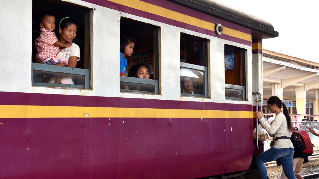 <strong>Slow train: </strong>A regular train on its way from Ubon Ratchathani to Bangkok at Nakhon Ratchasima Station on October 11, 2019.