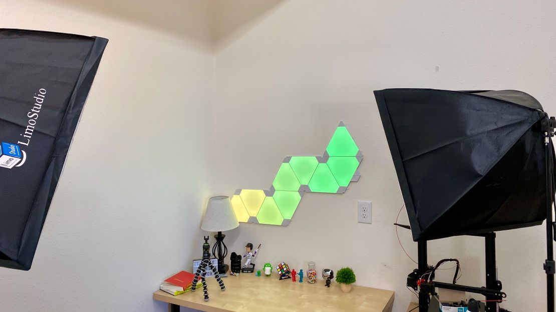 You can arrange the Nanoleaf panels in almost any way.