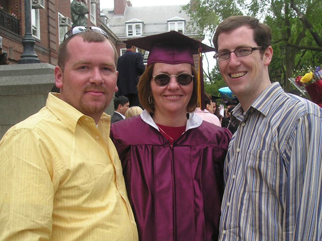 Peggy Liliis and her sons, Christian and Liam. Peggy was 56-years-old when she contracted C. diff.