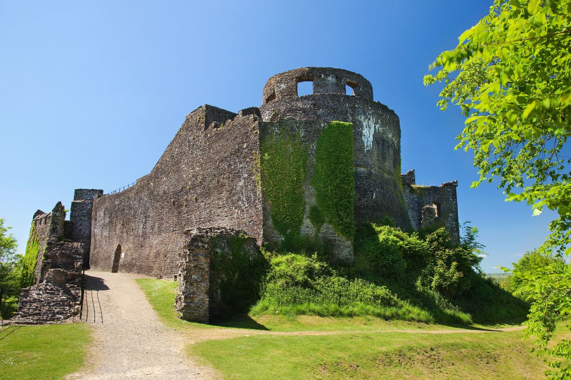 Dinefwr Castle sits on a hilltop in Carmarthenshire. 