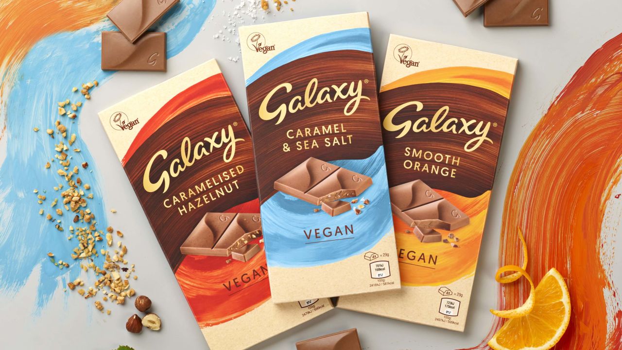Mars will offer three versions of its vegan Galaxy bars.