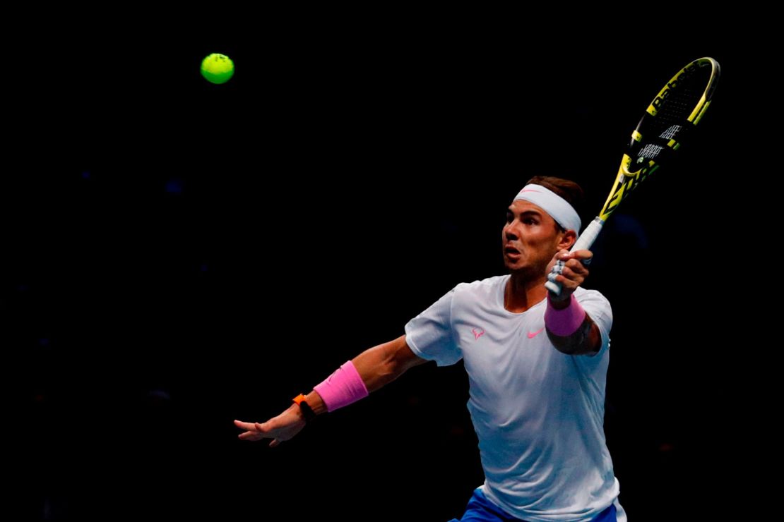 Rafael Nadal saved a match point to beat Daniil Medvedev at the ATP Finals on Wednesday in London. 
