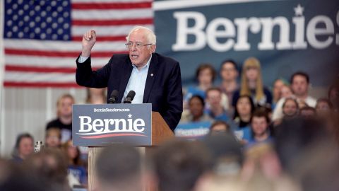 Democratic presidential candidate Sen. Bernie Sanders, I-Vt., addresses supporters during an election rally on the campus of Iowa Western Community College in Council Bluffs, Iowa, Friday, November 8.