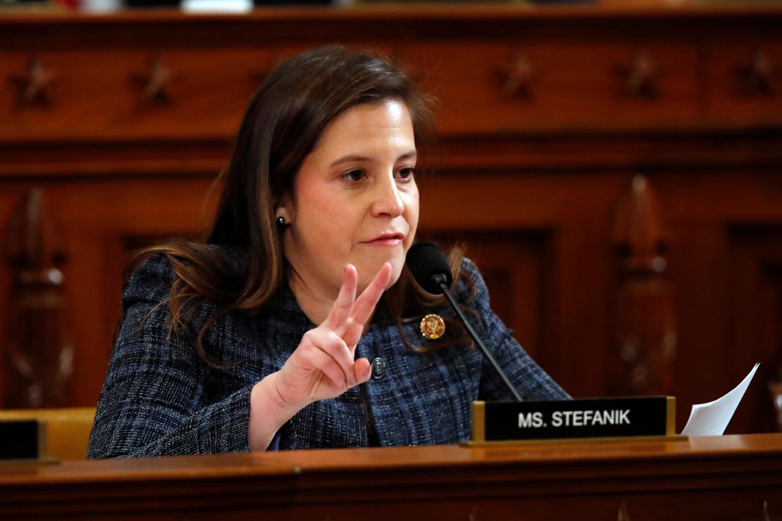 Stefanik, questions top US diplomat in Ukraine William Taylor, and career Foreign Service officer George Kent, as they testify before the House Intelligence Committee on Wednesday.