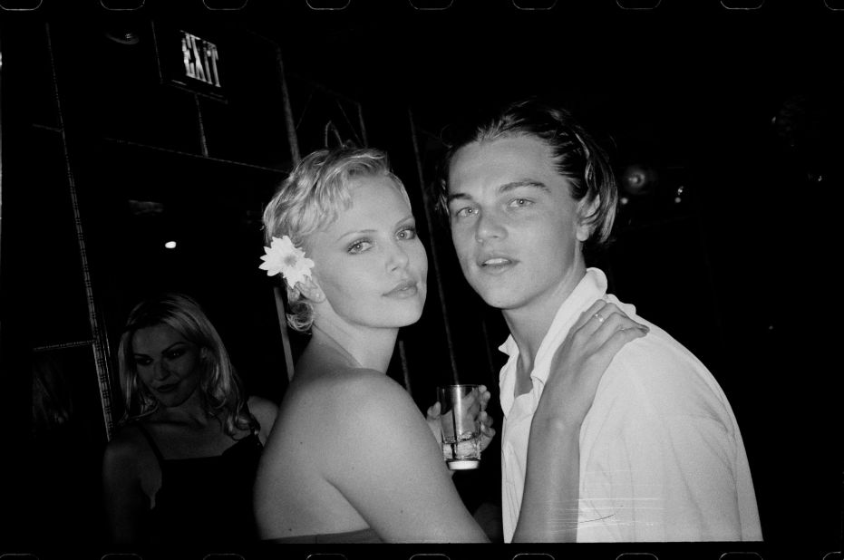 Slavin captured Charlize Theron and Leonardo Dicaprio at Theron's birthday party in 1997.