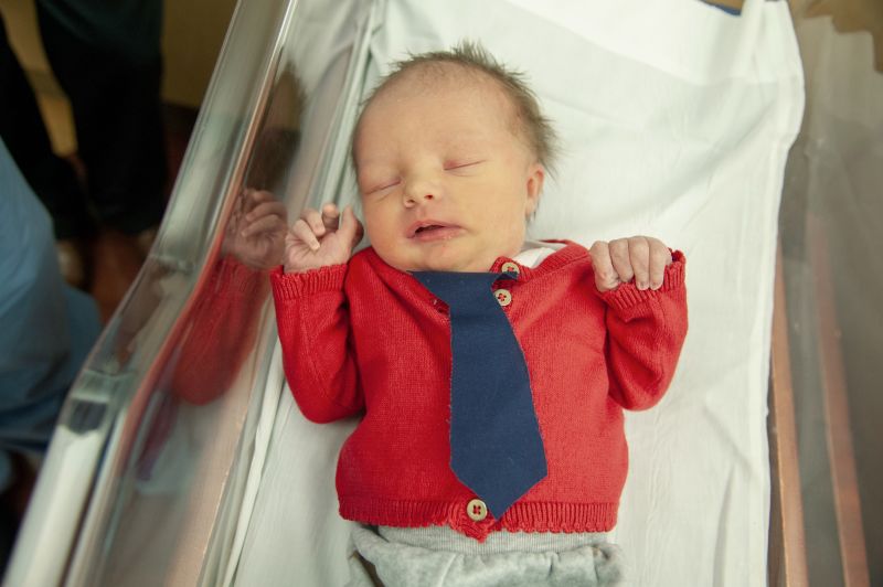Newborn red cardigan sales