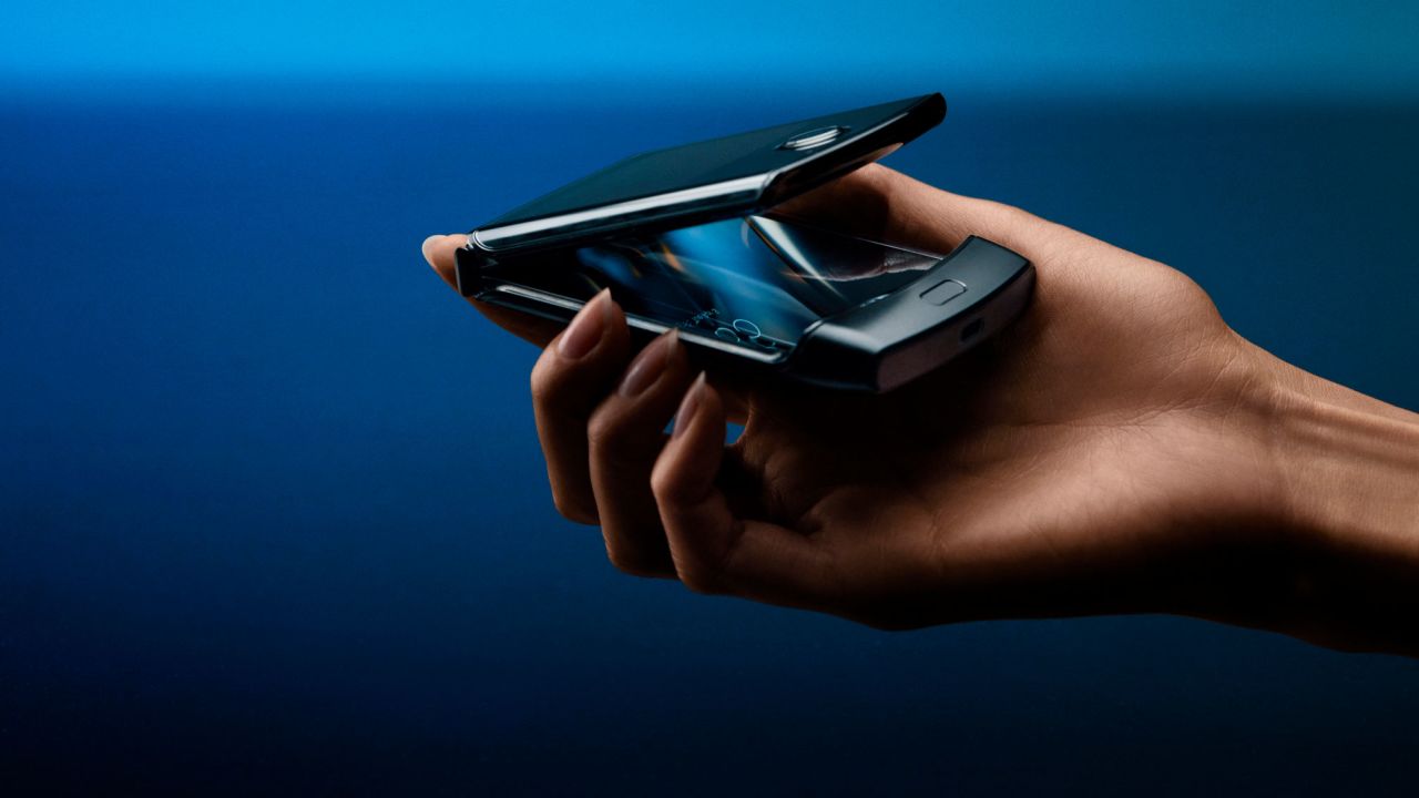 The new Motorola Razr flips open and closed