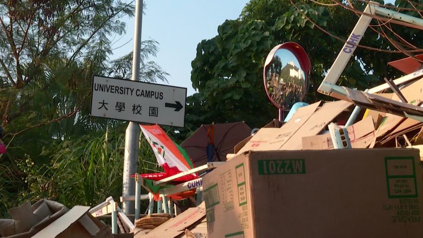 Protests persist at the Chinese University in Hong Kong where class has been cancelled