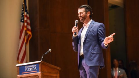 Donald Trump Jr. and Kimberly Guilfoyle were paid $50,000 in student fees to speak at the University of Florida on October 10, 2019.