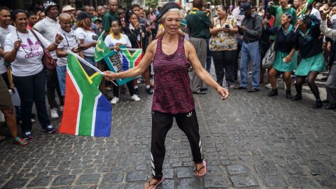 South Africans of all races celebrated together as the  Springboks paraded the Webb Ellis Cup around the country. But not everyone has joined in the fun.
