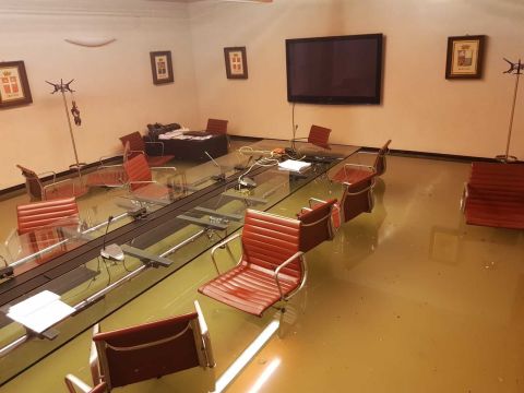 In a photo taken on Tuesday, November 12, flooding is seen inside Ferro Fini Palace in Venice. Democratic Party councilor Andrea Zanoni said on Facebook that the <a href="https://edition.cnn.com/2019/11/14/europe/veneto-council-climate-change-floods-trnd-intl-scli/index.html" target="_blank">Palace's council chamber started to take in water</a> around 10 p.m. local time on Tuesday, as councilors were debating the 2020 regional budget.