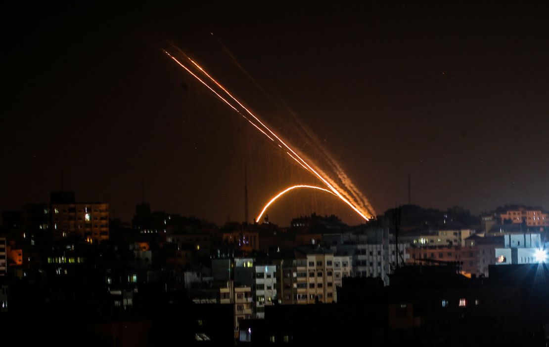 Rockets fired from the Gaza Strip toward Israel on Wednesday.