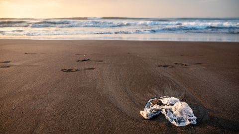 Plastic washed up on the beach in Indonesia, where Plastic Bank has collaborated by household goods giant SC Johnson to set up its collection store.