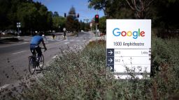 MOUNTAIN VIEW, CA - SEPTEMBER 02:  The new Google logo is displayed on a sign outside of the Google headquarters on September 2, 2015 in Mountain View, California.  Google has made the most dramatic change to their logo since 1999 and have replaced their signature serif font with a new typeface called Product Sans.  (Photo by Justin Sullivan/Getty Images)