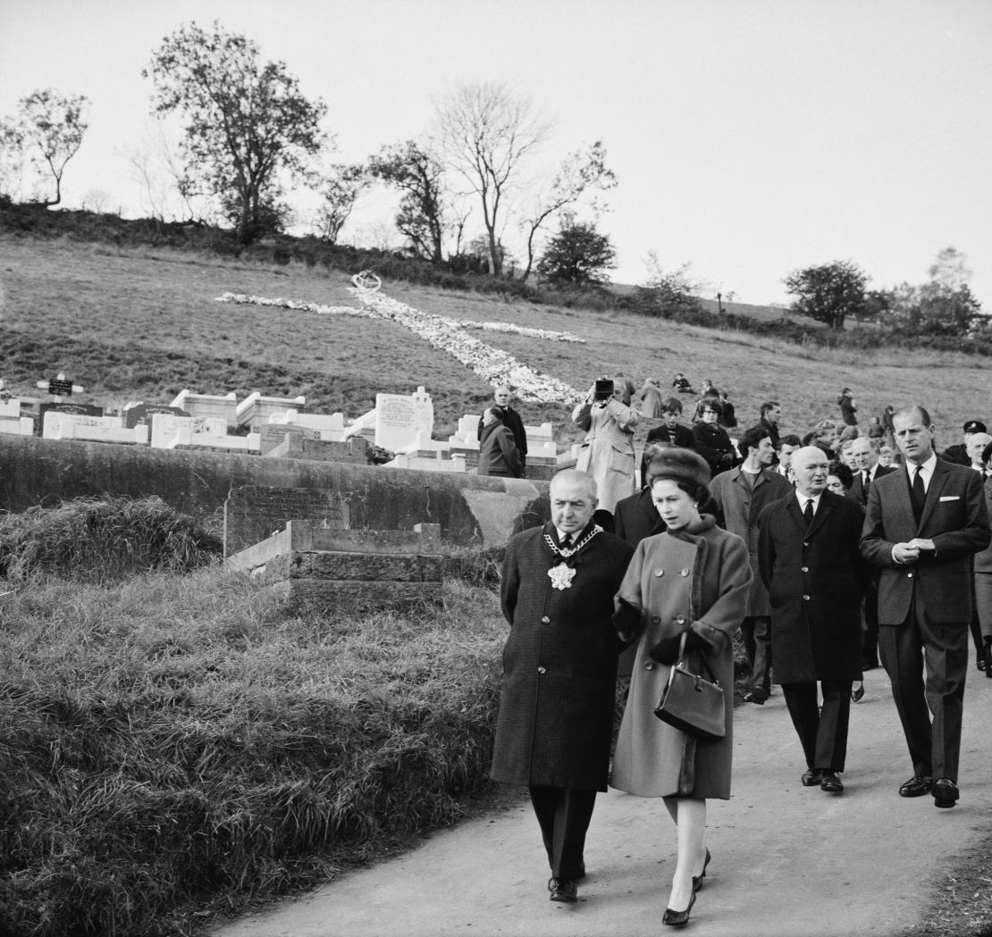 Queen Elizabeth first visited Aberfan eight days after the disaster.