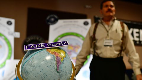 A merchandise stall at last year's Flat Earth International Conference in Denver, Colorado.