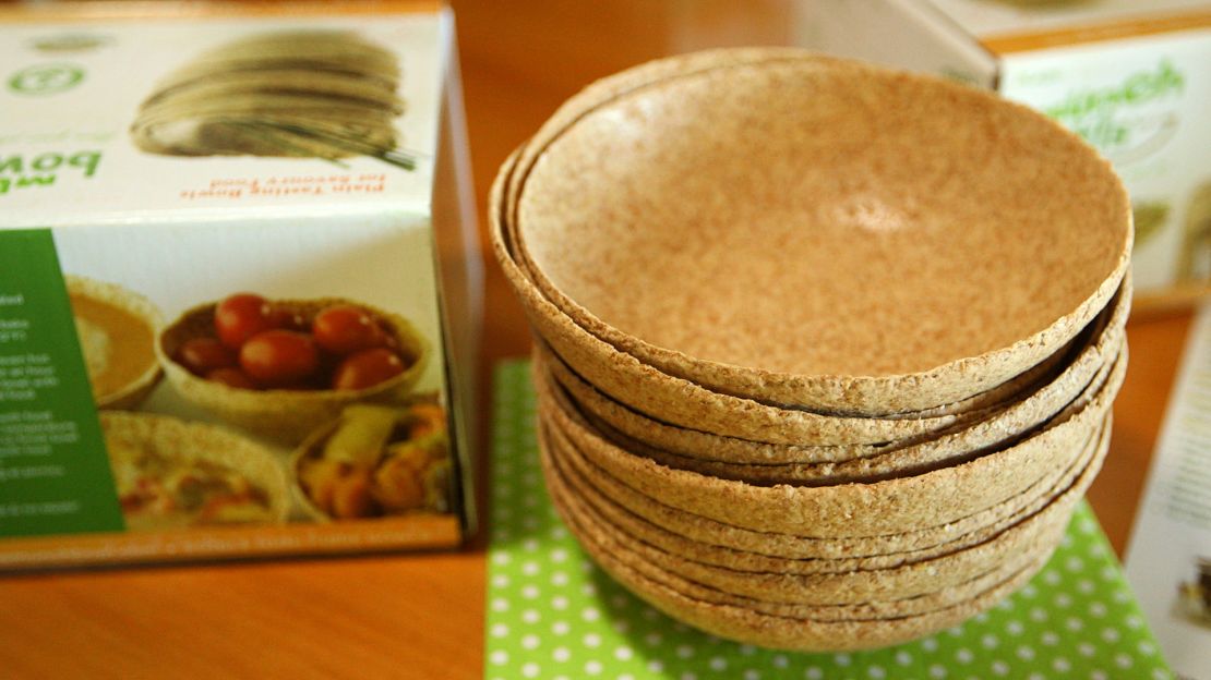 These biodegradable bowls made from wheat can be eaten as part of your meal.