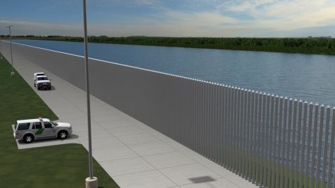 This illustration shows the roadway that would also be incorporated into the barrier design.