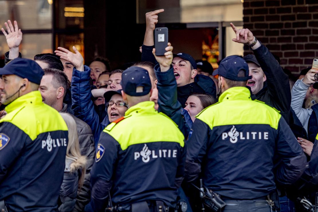 Pro 'Zwarte Piet' protesters in Den Bosch on Sunday.